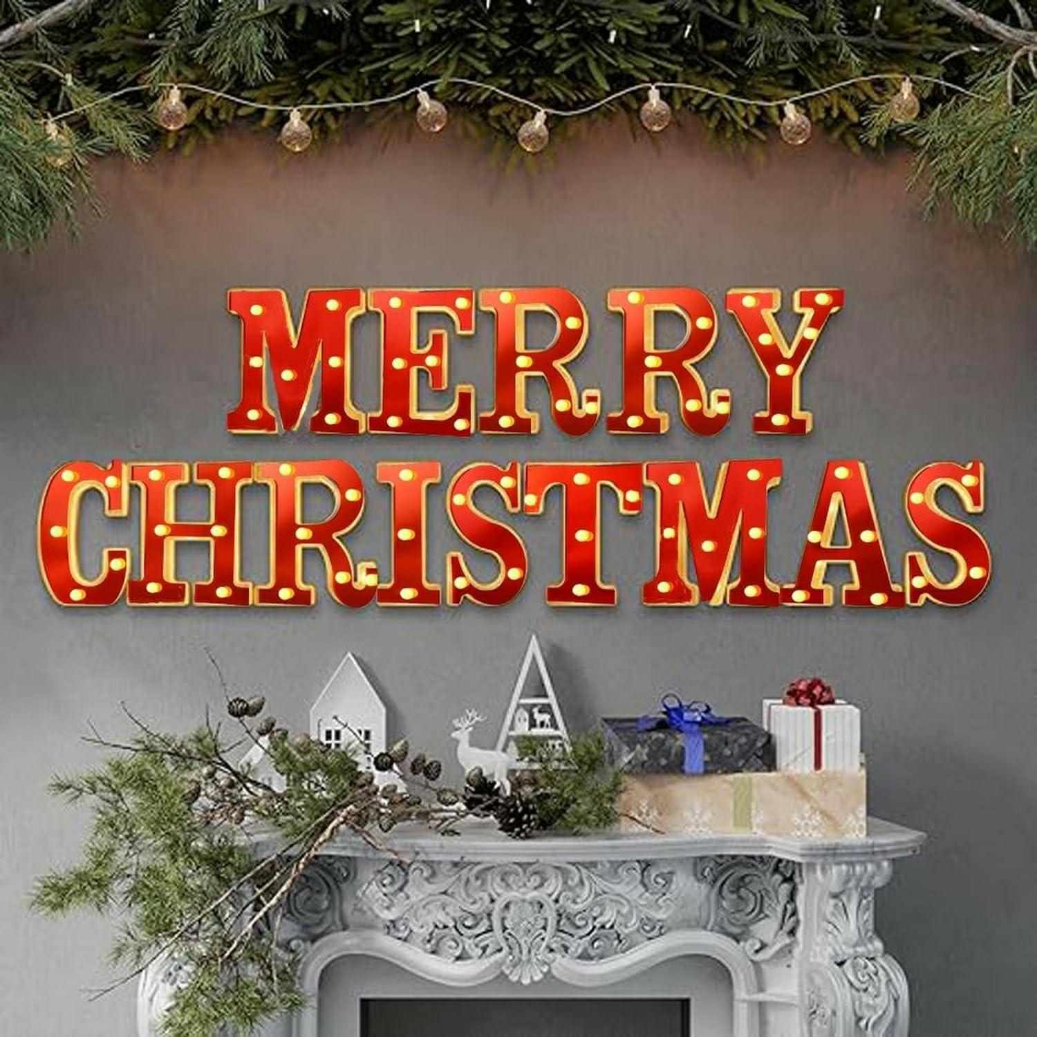 Luces de Letras LED Maimeili Rojo 15x6 cm Decoración Fiesta