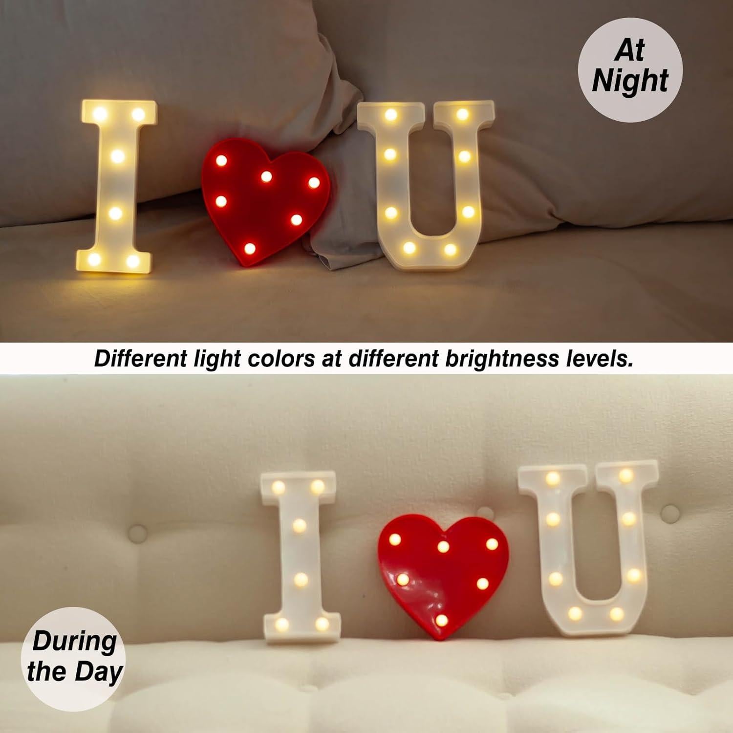 Luz de Letras LED SKYPHAROS I LOVE U Blanca Cálida 22.5 cm