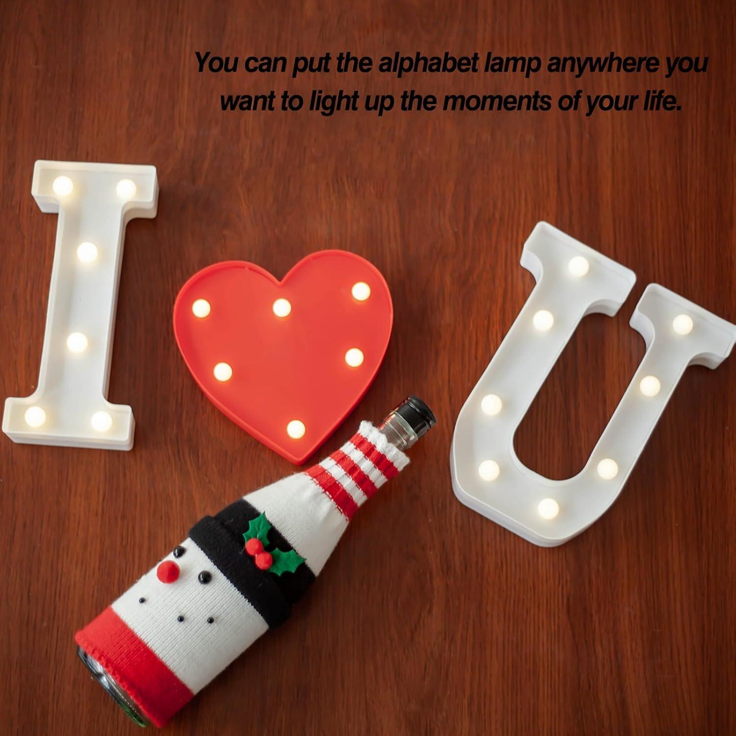 Luz de Letras LED SKYPHAROS I LOVE U Blanca Cálida 22.5 cm