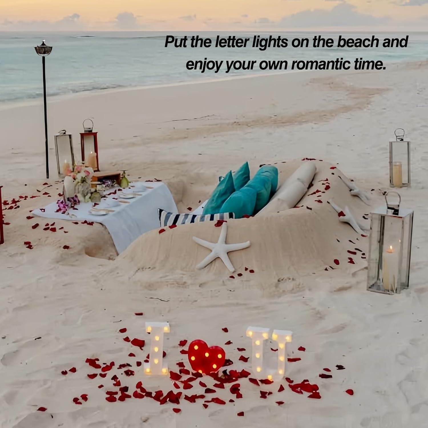 Luz de Letras LED SKYPHAROS I LOVE U Blanca Cálida 22.5 cm