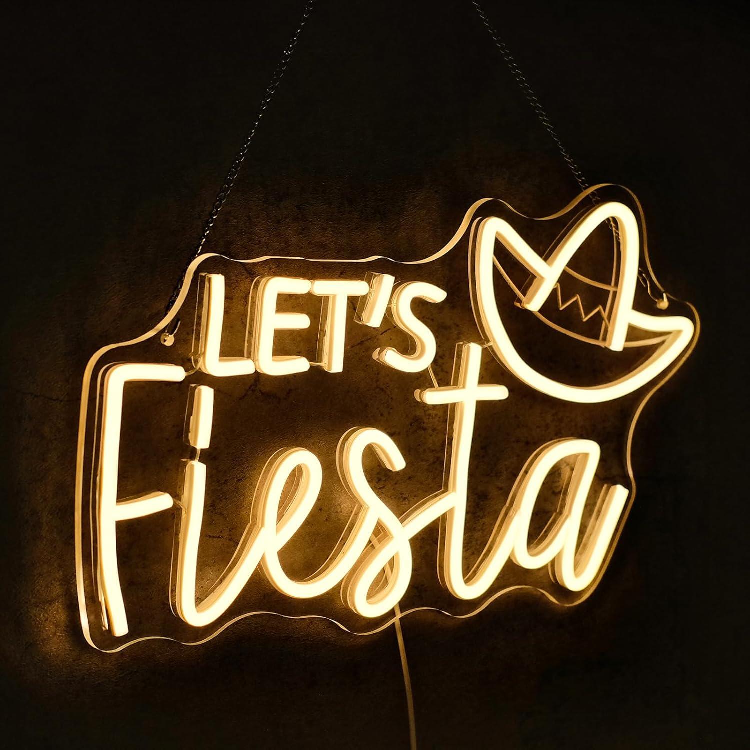 Señal Neón LED Vamos Fiesta Virlusy Dimmable 43.4x25.2cm