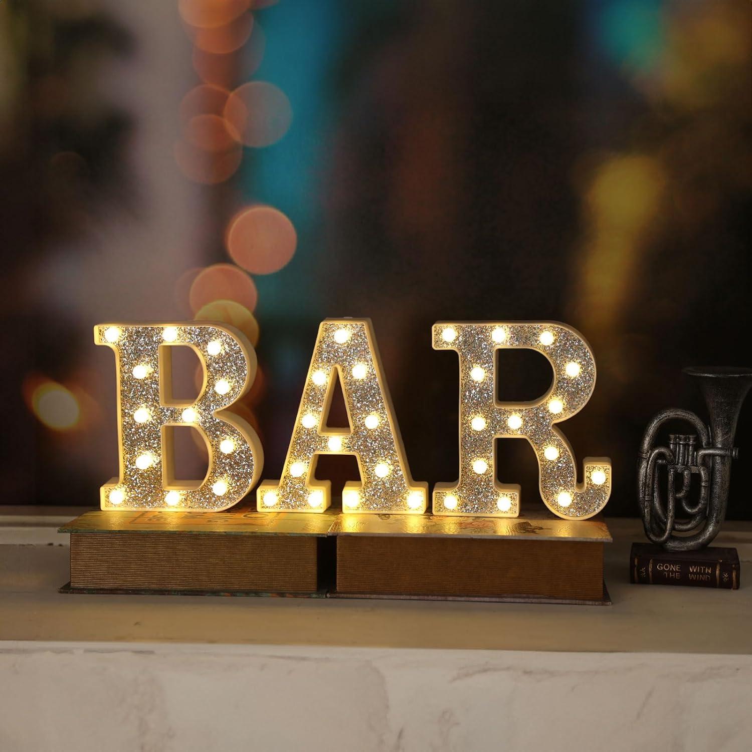 Letras Iluminadas LED Marquee KANLONG - 26 Letras + 10 Números