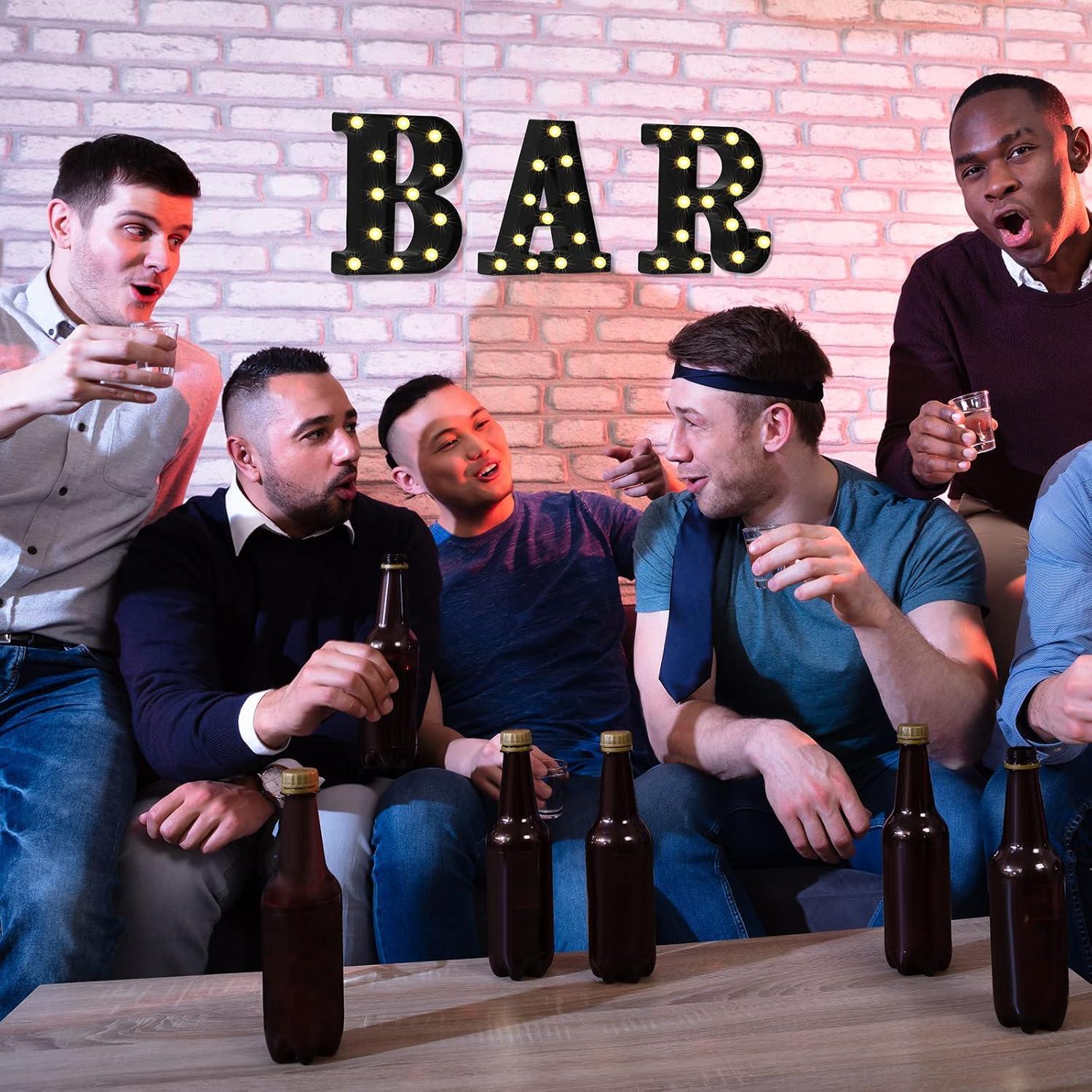 Mudder 3 Piezas Luz LED Letras BAR para Decoración de Bar