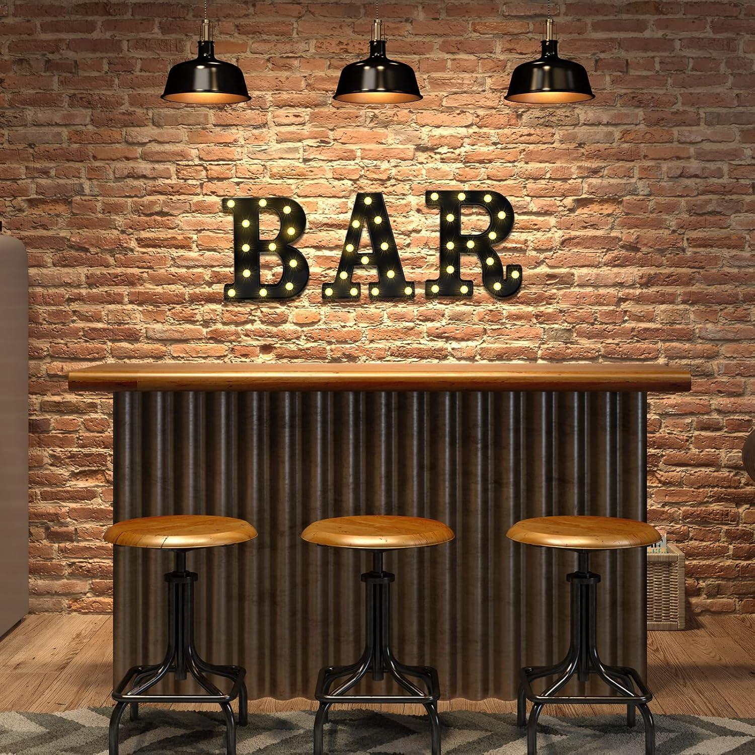 Mudder 3 Piezas Luz LED Letras BAR para Decoración de Bar