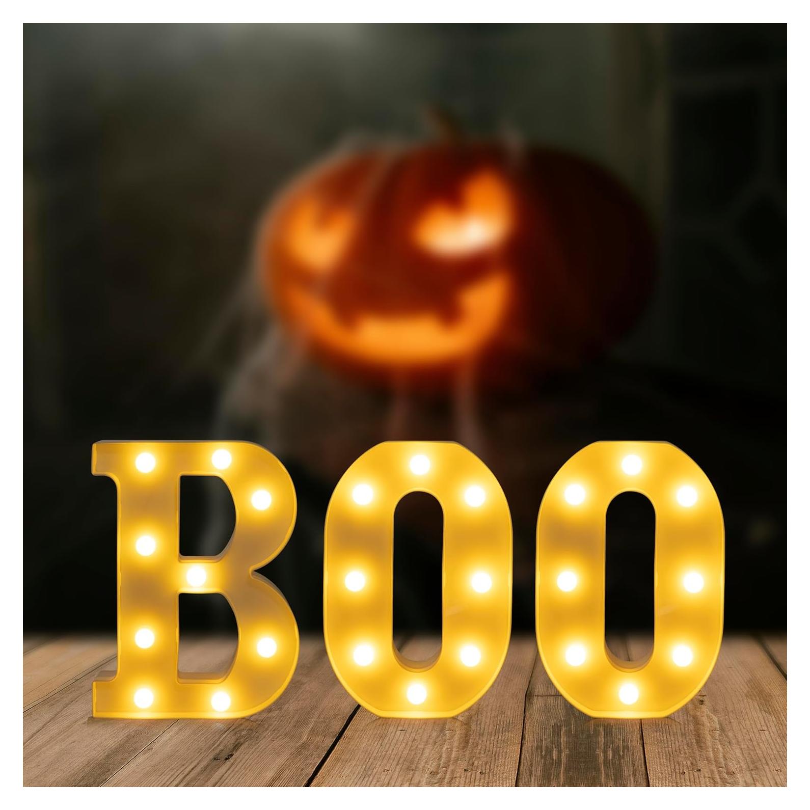 Letras Iluminadas BOO IFDGCTK para Decoración de Halloween