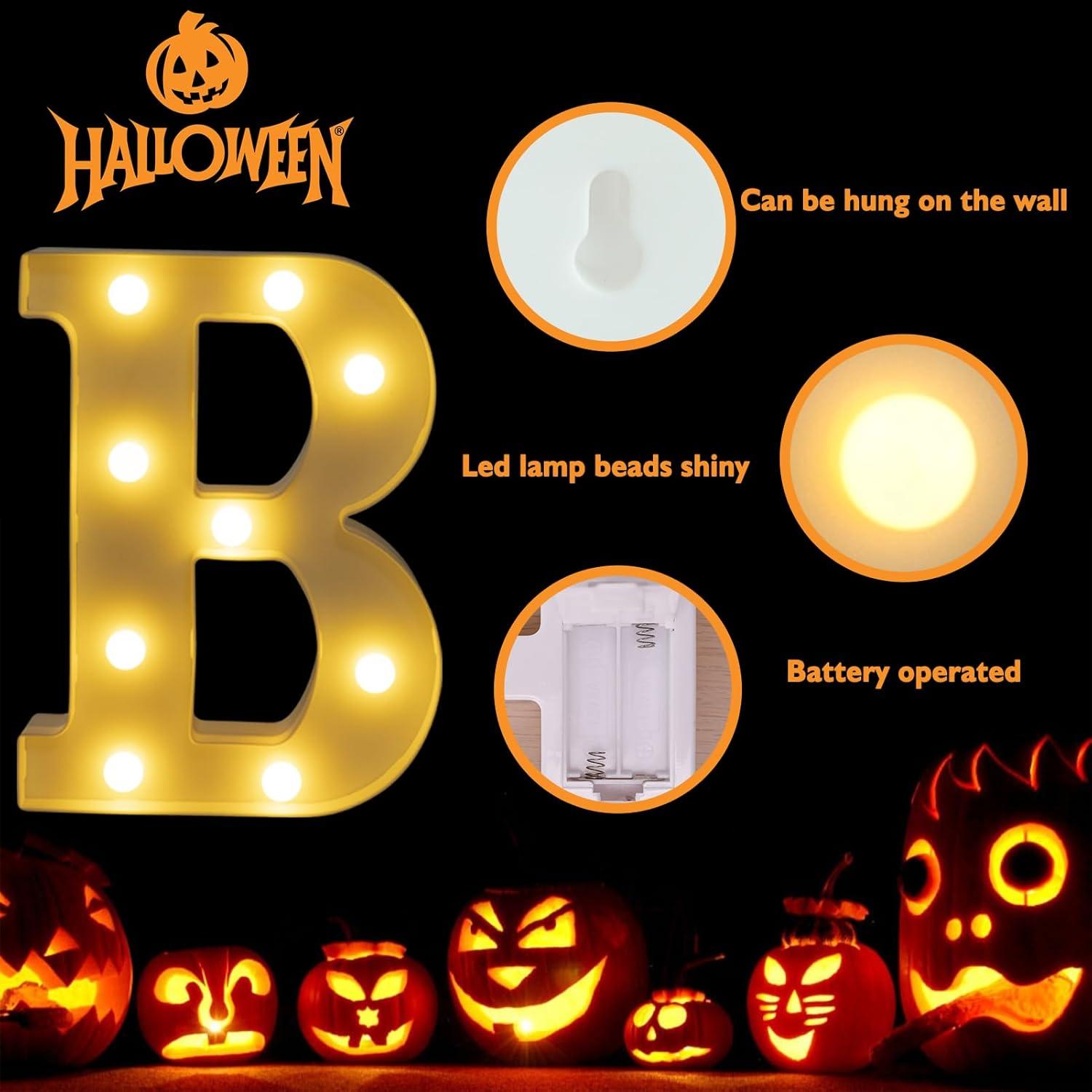 Letras Iluminadas BOO IFDGCTK para Decoración de Halloween