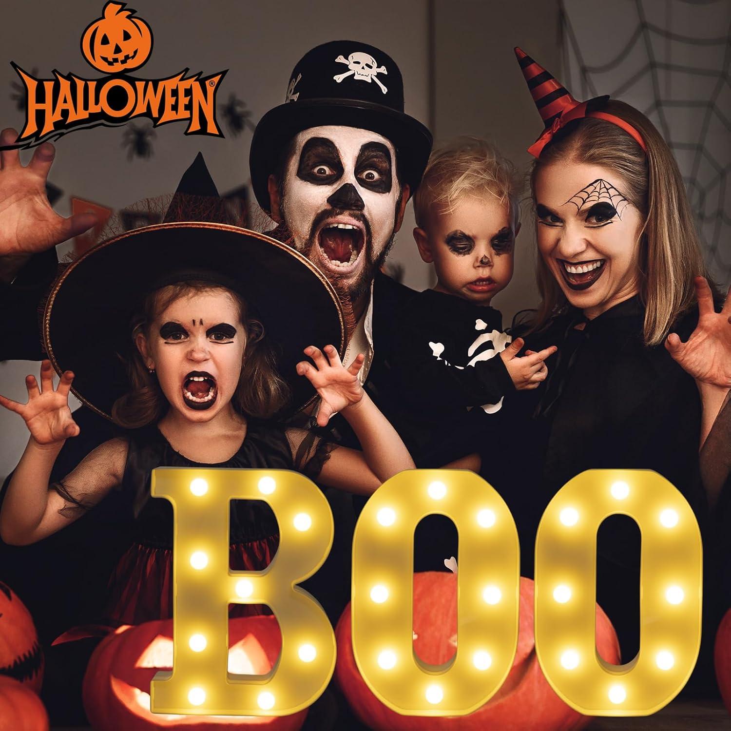 Letras Iluminadas BOO IFDGCTK para Decoración de Halloween
