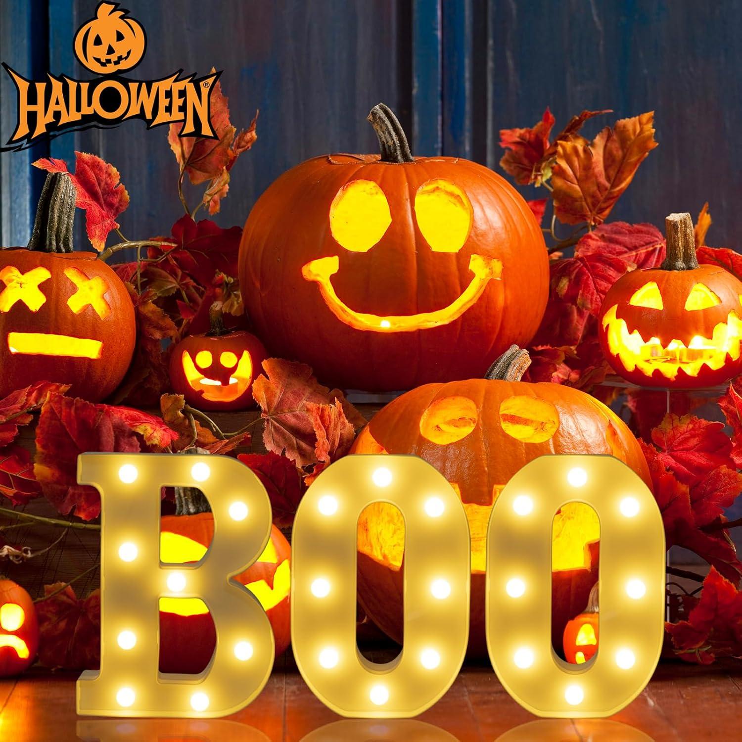 Letras Iluminadas BOO IFDGCTK para Decoración de Halloween