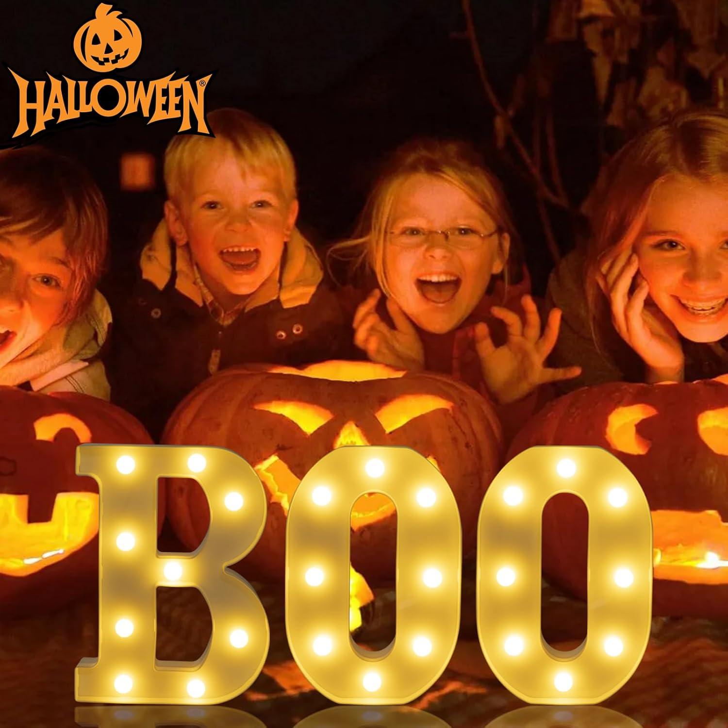 Letras Iluminadas BOO IFDGCTK para Decoración de Halloween