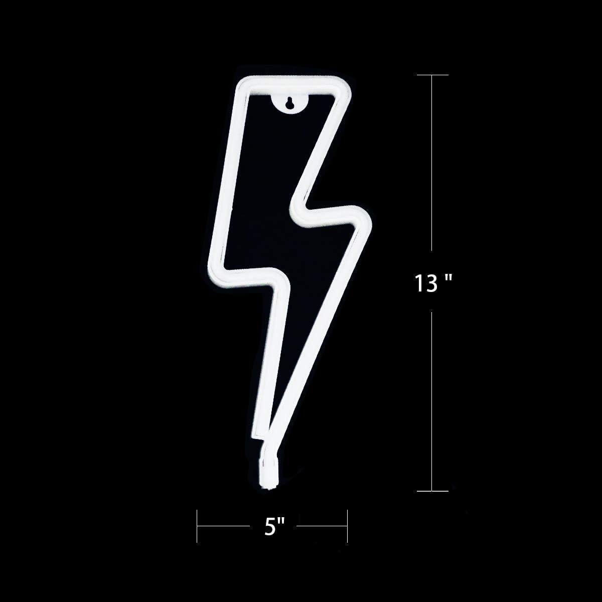 Luz de Neón Rosa en Forma de Rayo Protecu - Decoración de Pared