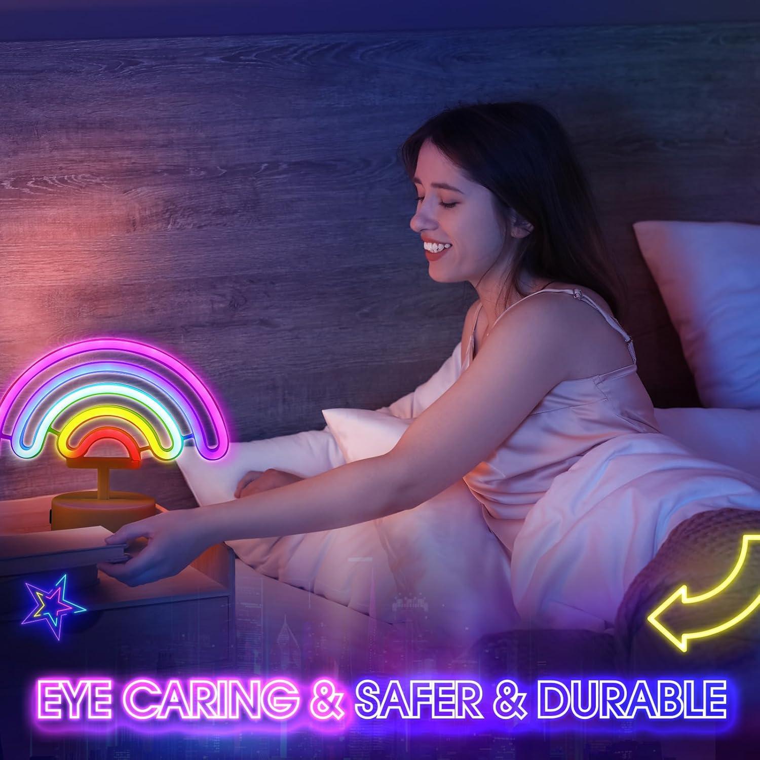 Luz Neon Arcoíris LED Retisee 2 Pcs 19 cm USB Batería