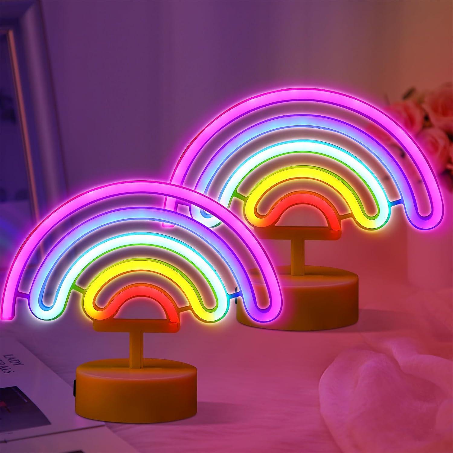 Luz Neon Arcoíris LED Retisee 2 Pcs 19 cm USB Batería