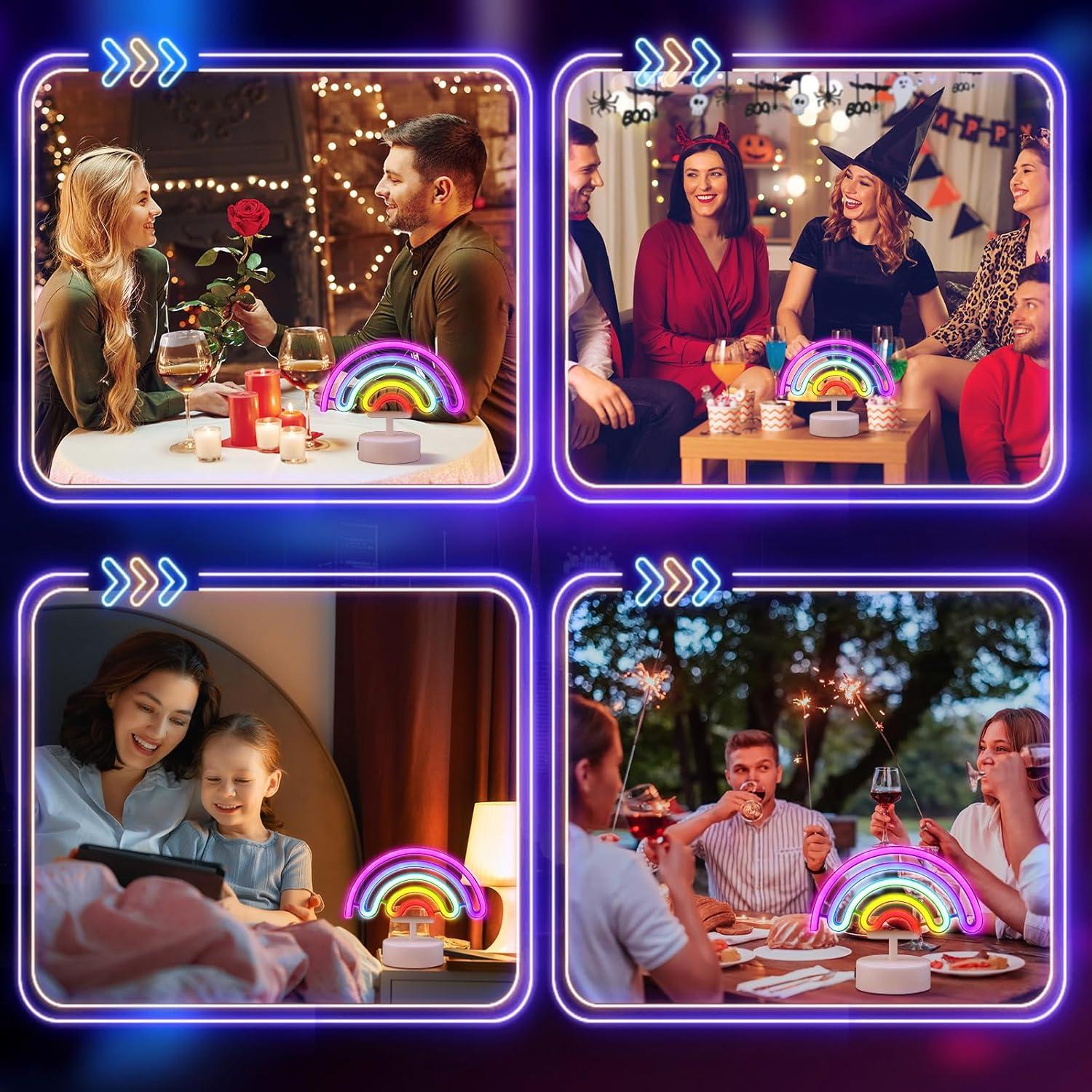 Luz Neon Arcoíris LED Retisee 2 Pcs 19 cm USB Batería