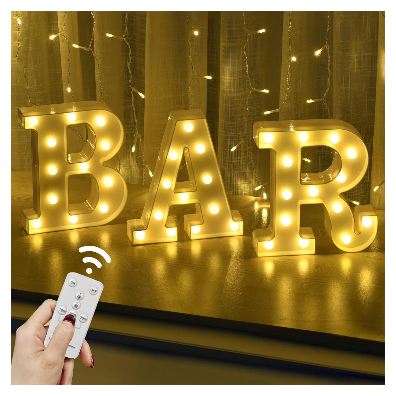 Luces de Letras LED Rdutuok para Decoración de Bar y Fiesta