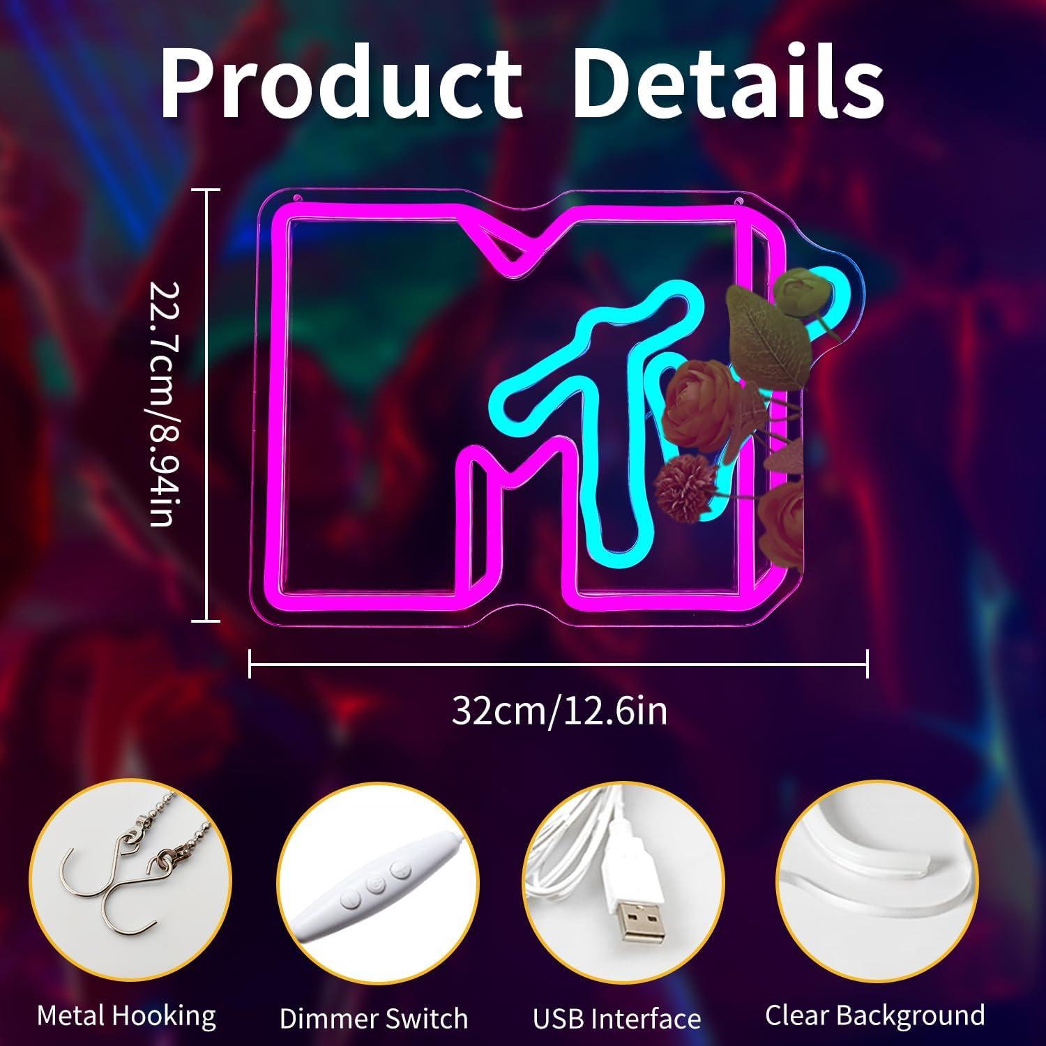 Luz de Neón Musical LED Vveikea Signo TV Regulable 0.5kg