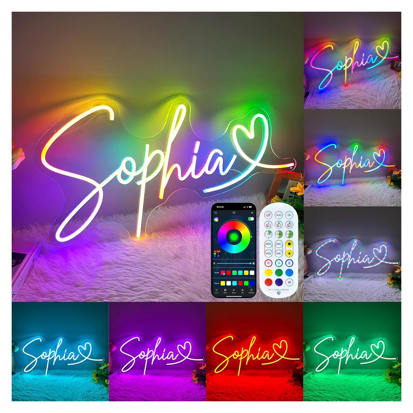 Cartel de Neón Personalizado HDJSIGN RGB 63.5x24.1 cm