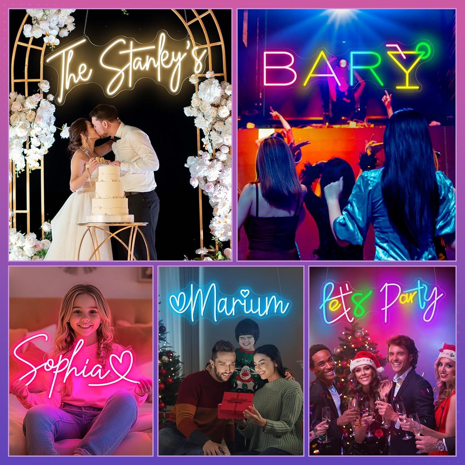 Cartel de Neón Personalizado HDJSIGN RGB 63.5x24.1 cm