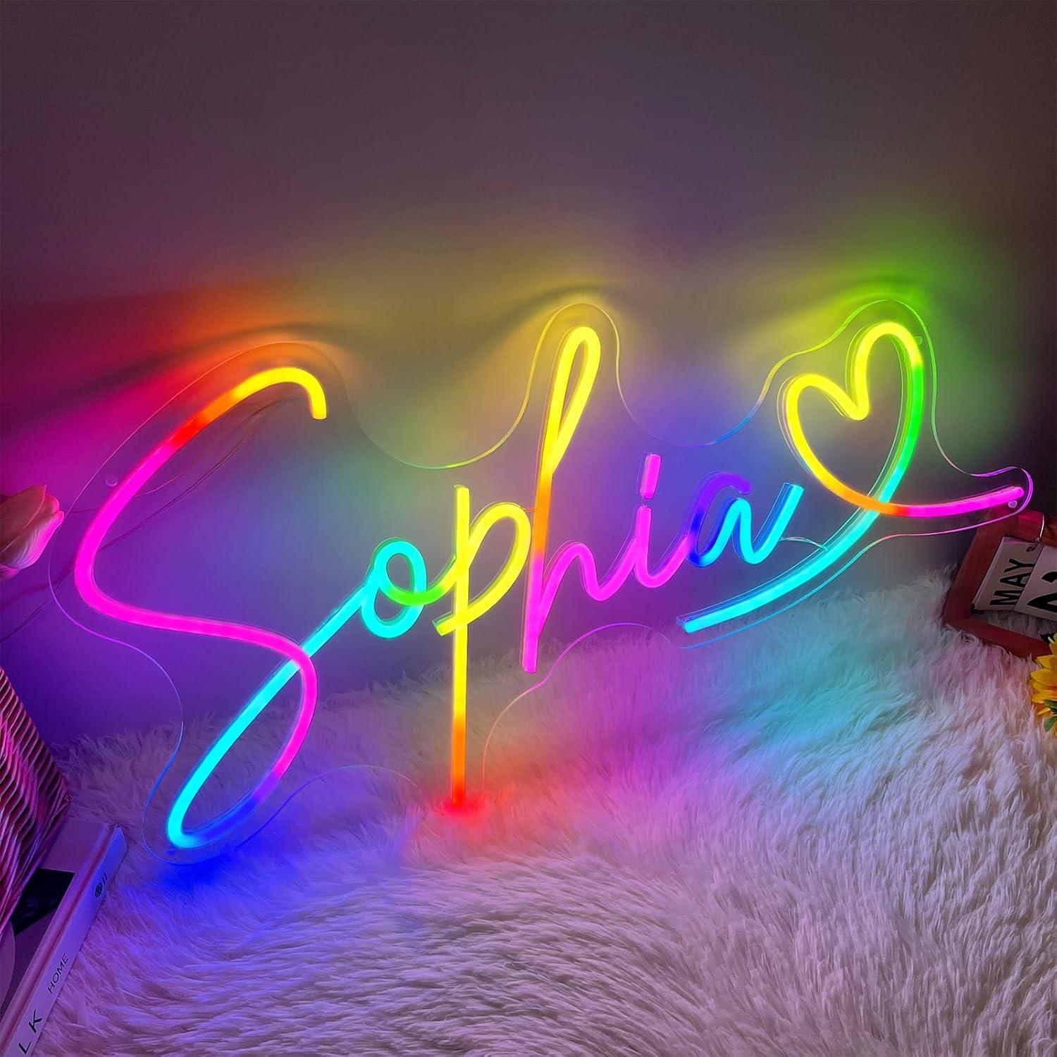 Cartel de Neón Personalizado HDJSIGN RGB 63.5x24.1 cm