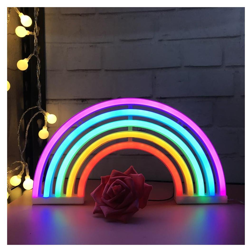 Letrero de luz de neón arcoíris Nordstylee LED 30x16 cm