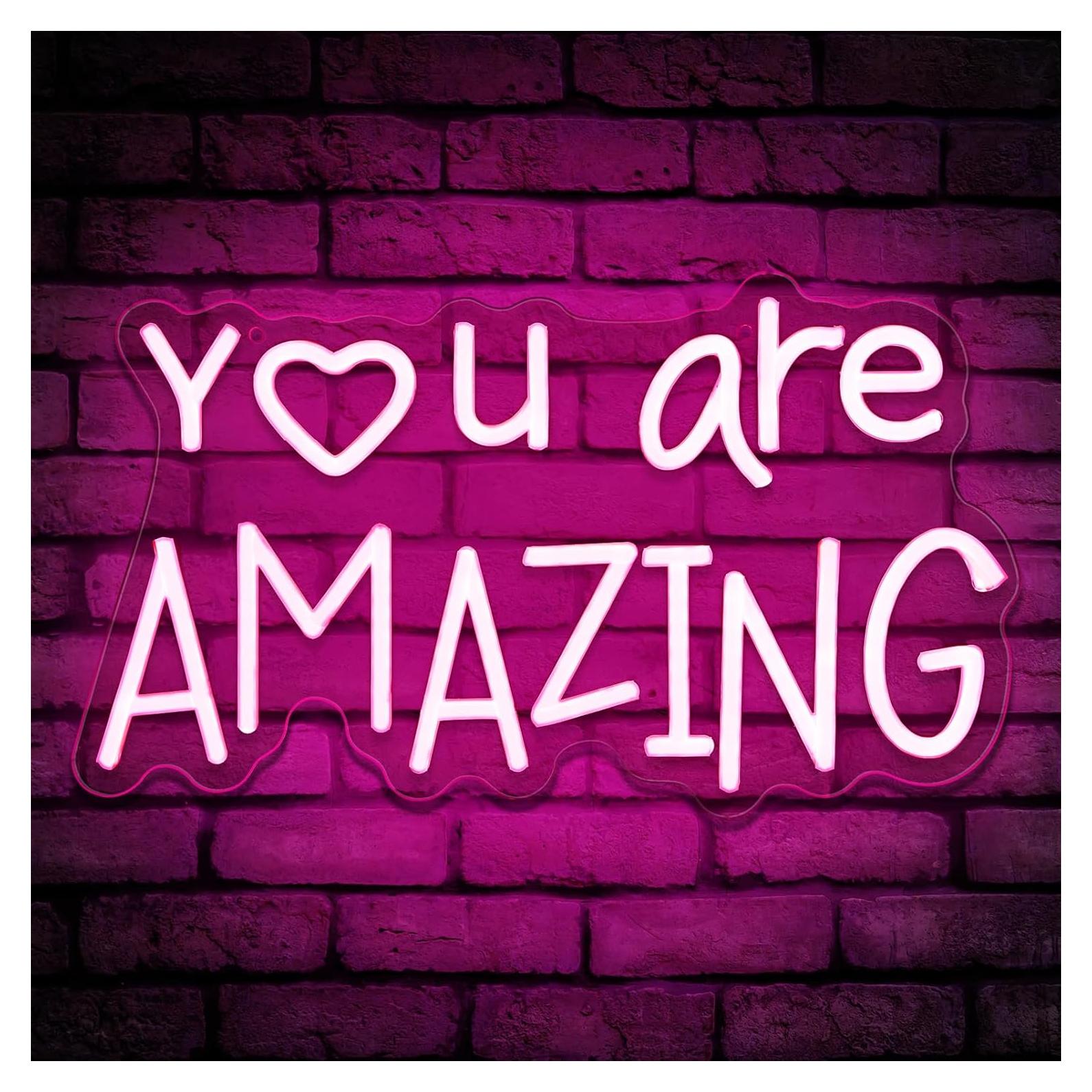 Letrero de Luz de Neón LED Rosa Retisee Eres Increíble 38x22cm