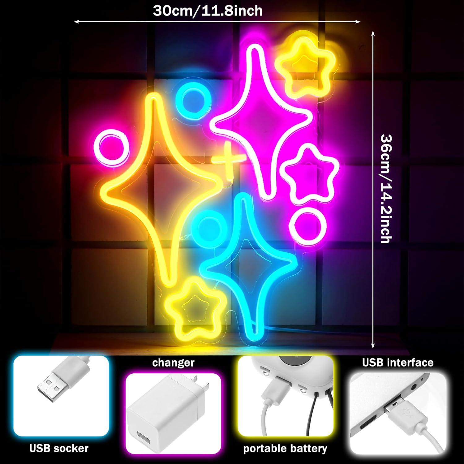 Luz de Neón Estrella Retisee 36x30 cm LED USB Decorativa