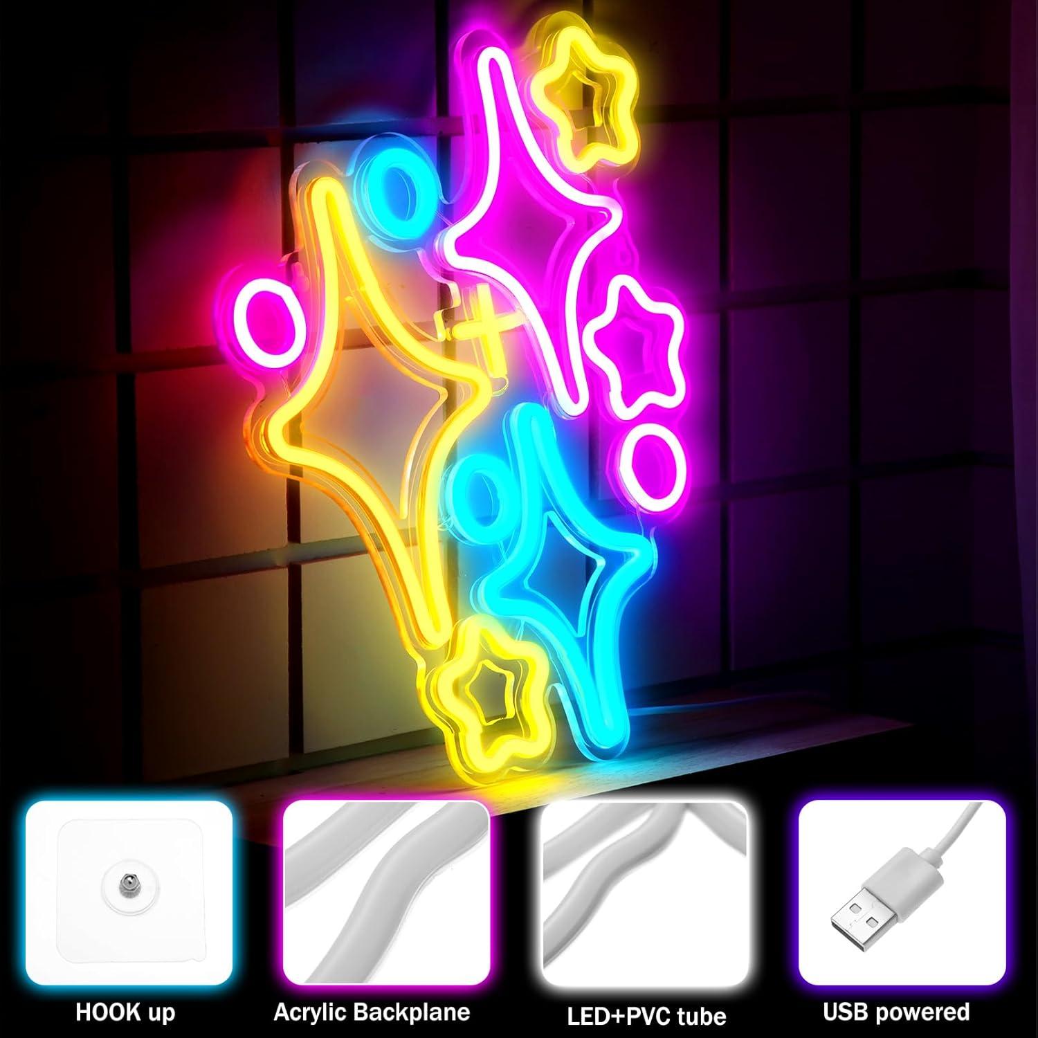 Luz de Neón Estrella Retisee 36x30 cm LED USB Decorativa