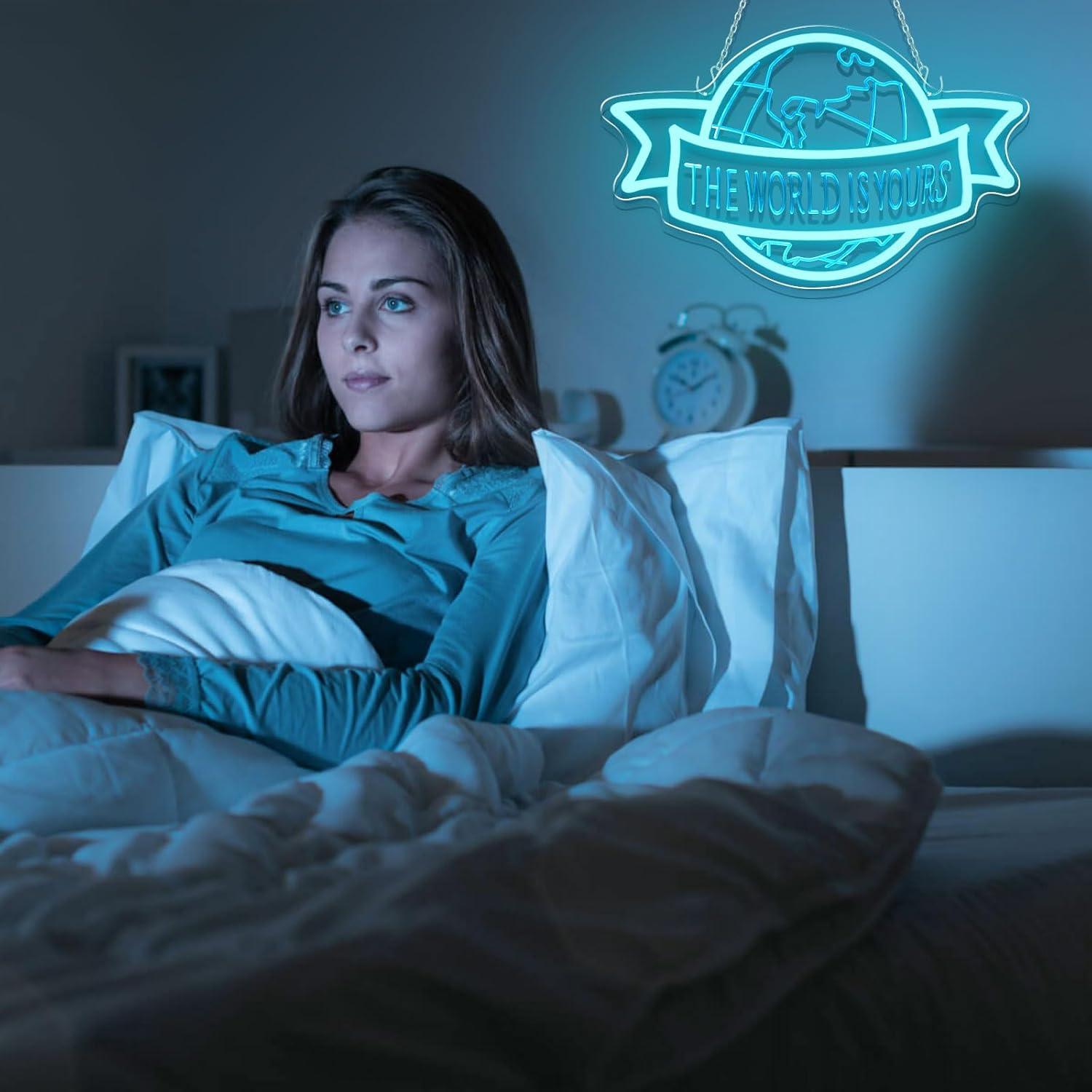 Letrero Neón LED El Mundo Es Tuyo 40x24.4 cm Gevbay