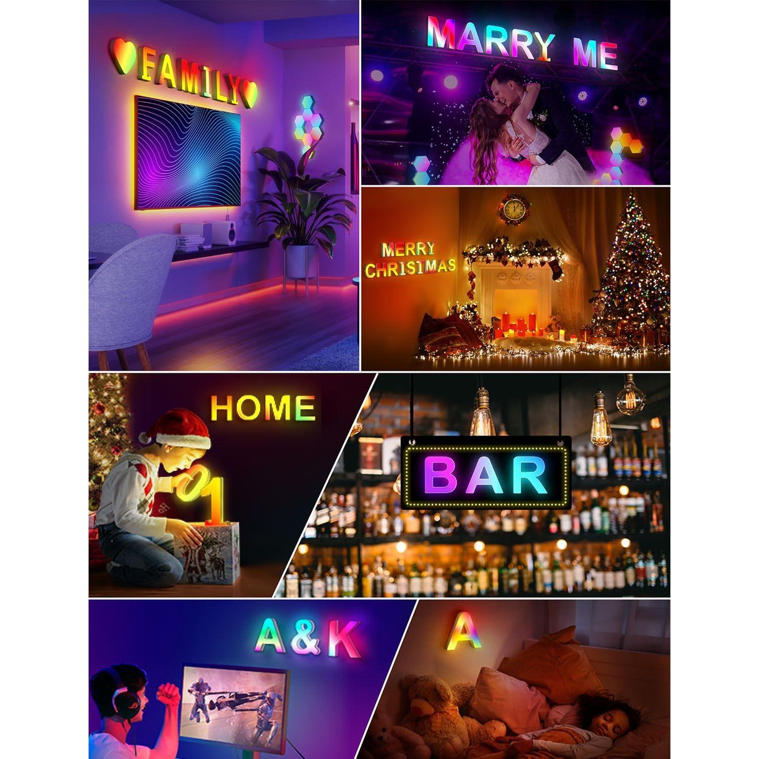 Luz de Letras LED RGB SELFILA 15.24 cm Decorativa