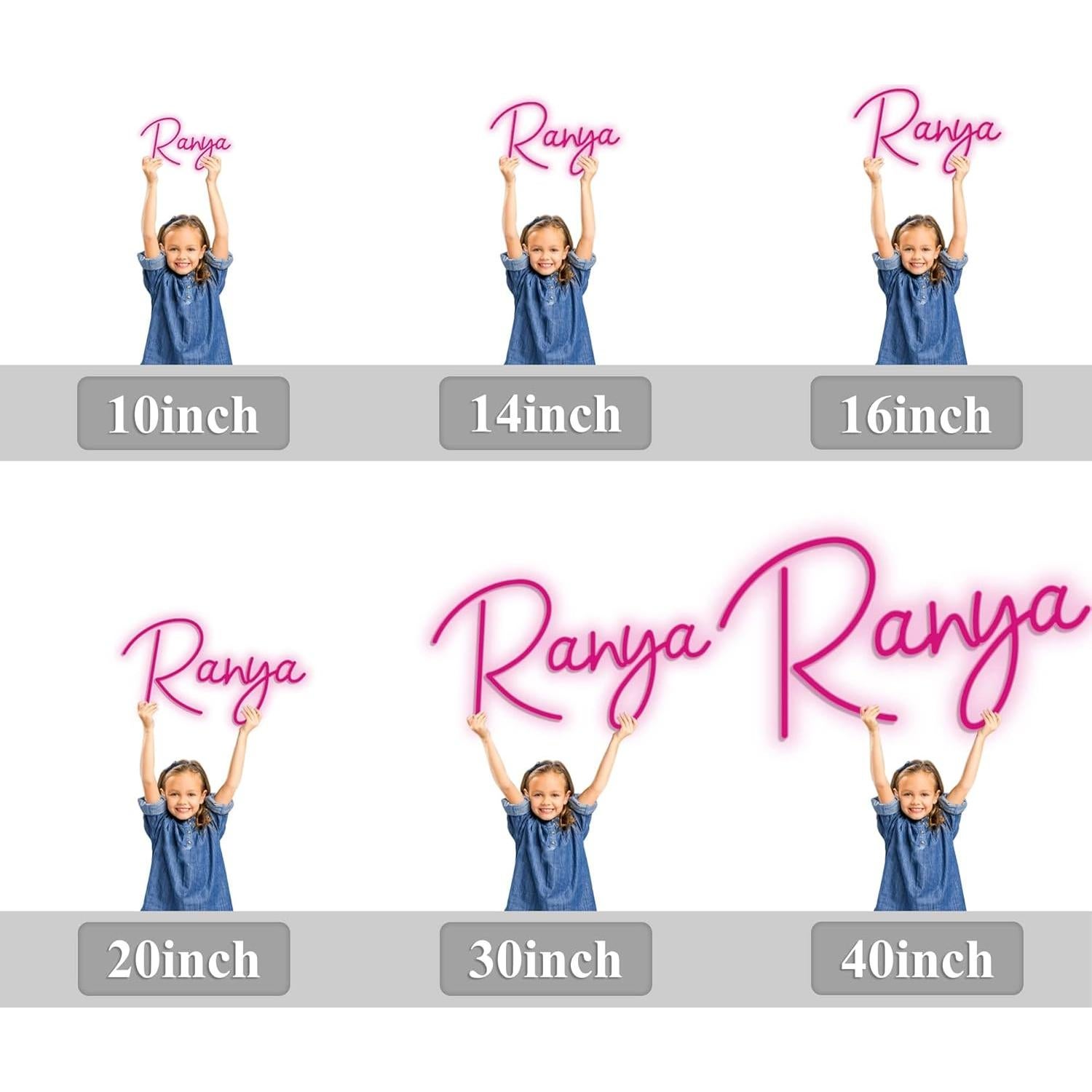 Letrero de Neón Personalizado LED Raniya 76.2x18.3 cm