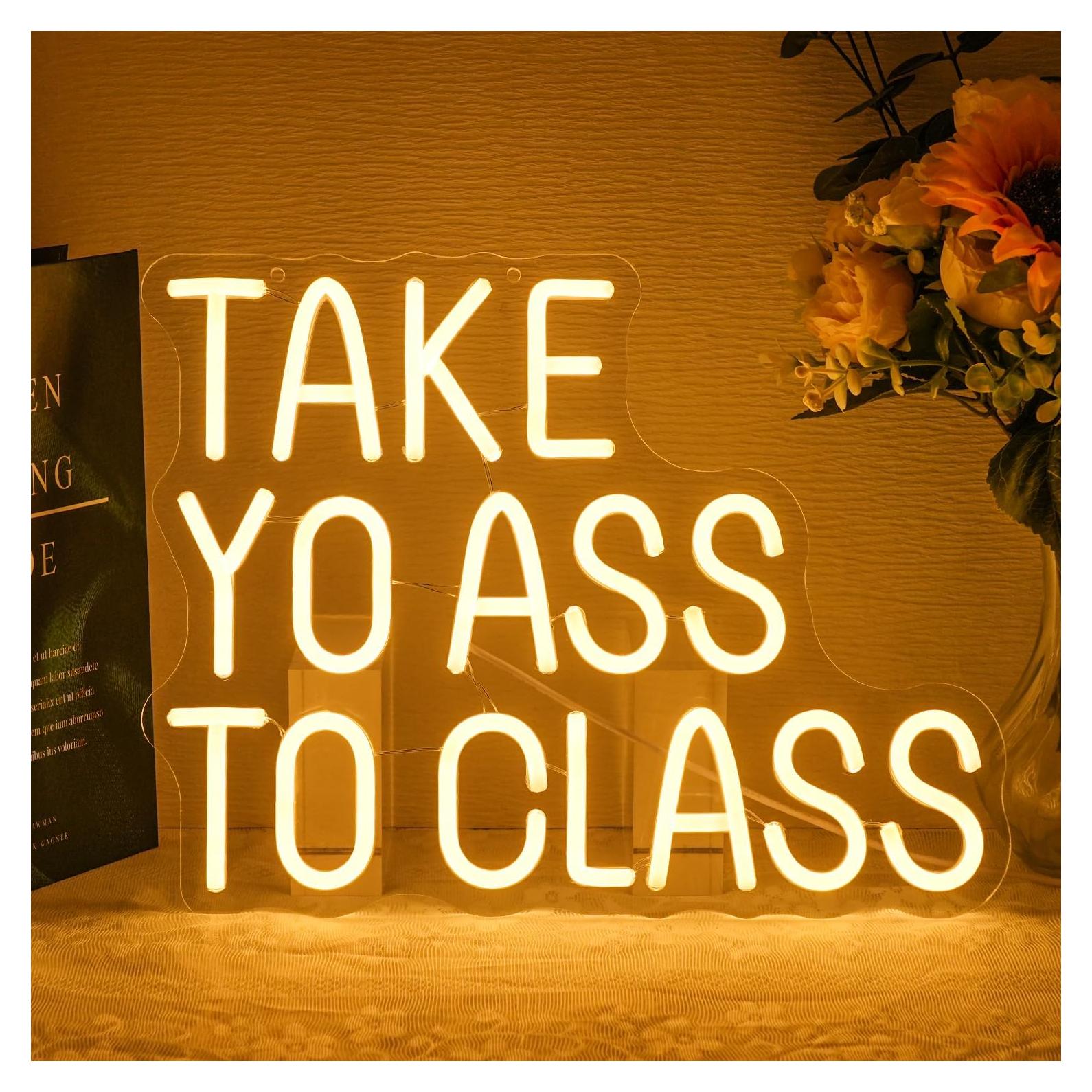 Luz de Neón LED Take Yo Ass To Class 37x28 cm para Aula