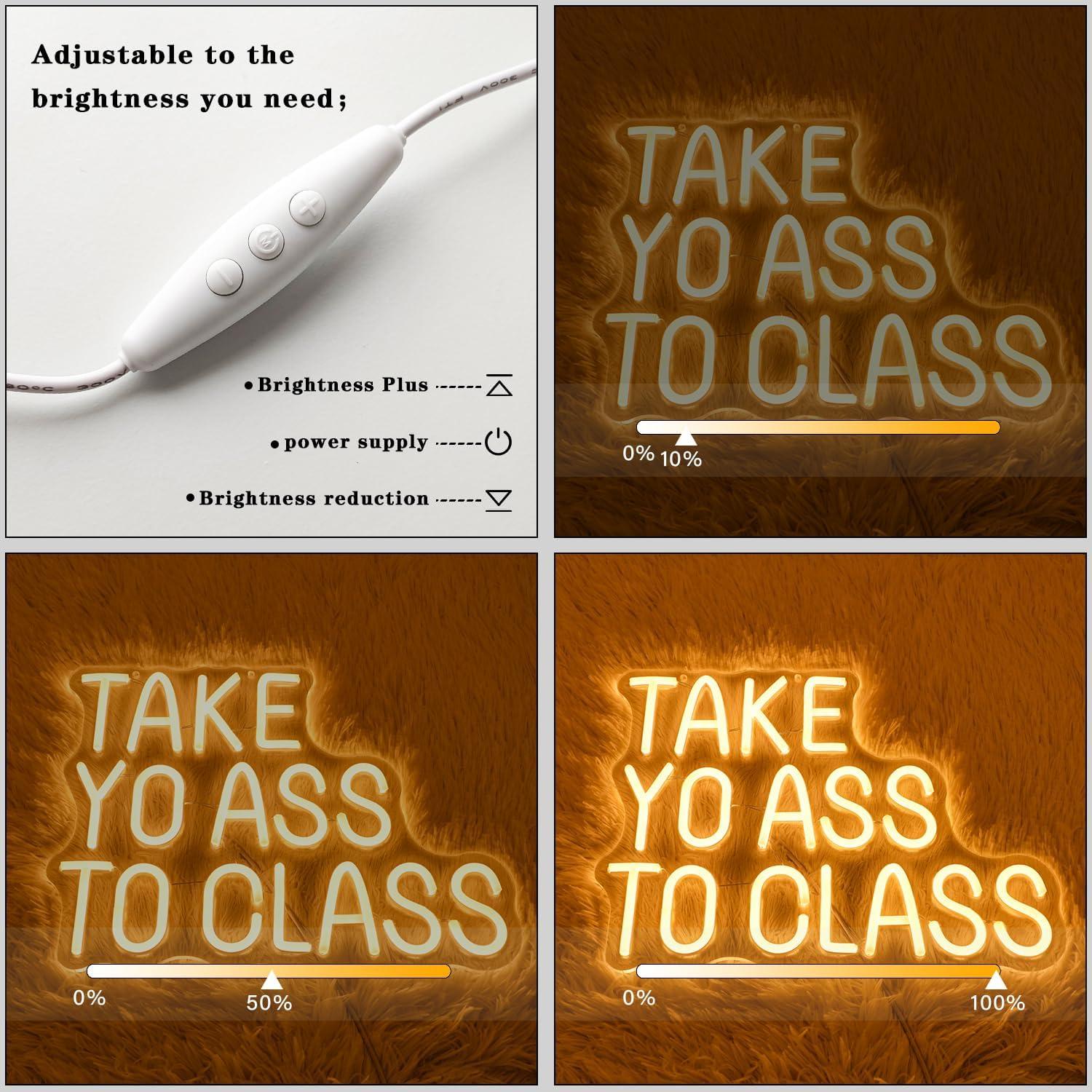 Luz de Neón LED Take Yo Ass To Class 37x28 cm para Aula