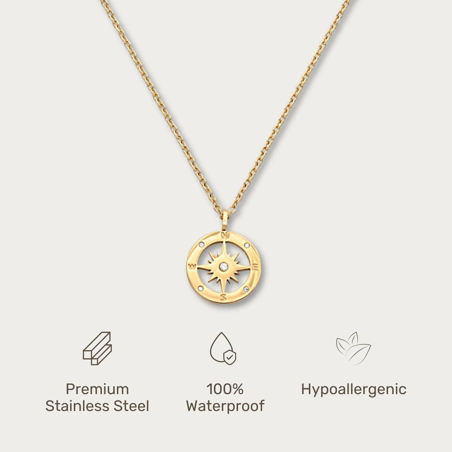 Collar Choker Oro Baño Galis 45.72 cm con Diamante Falso