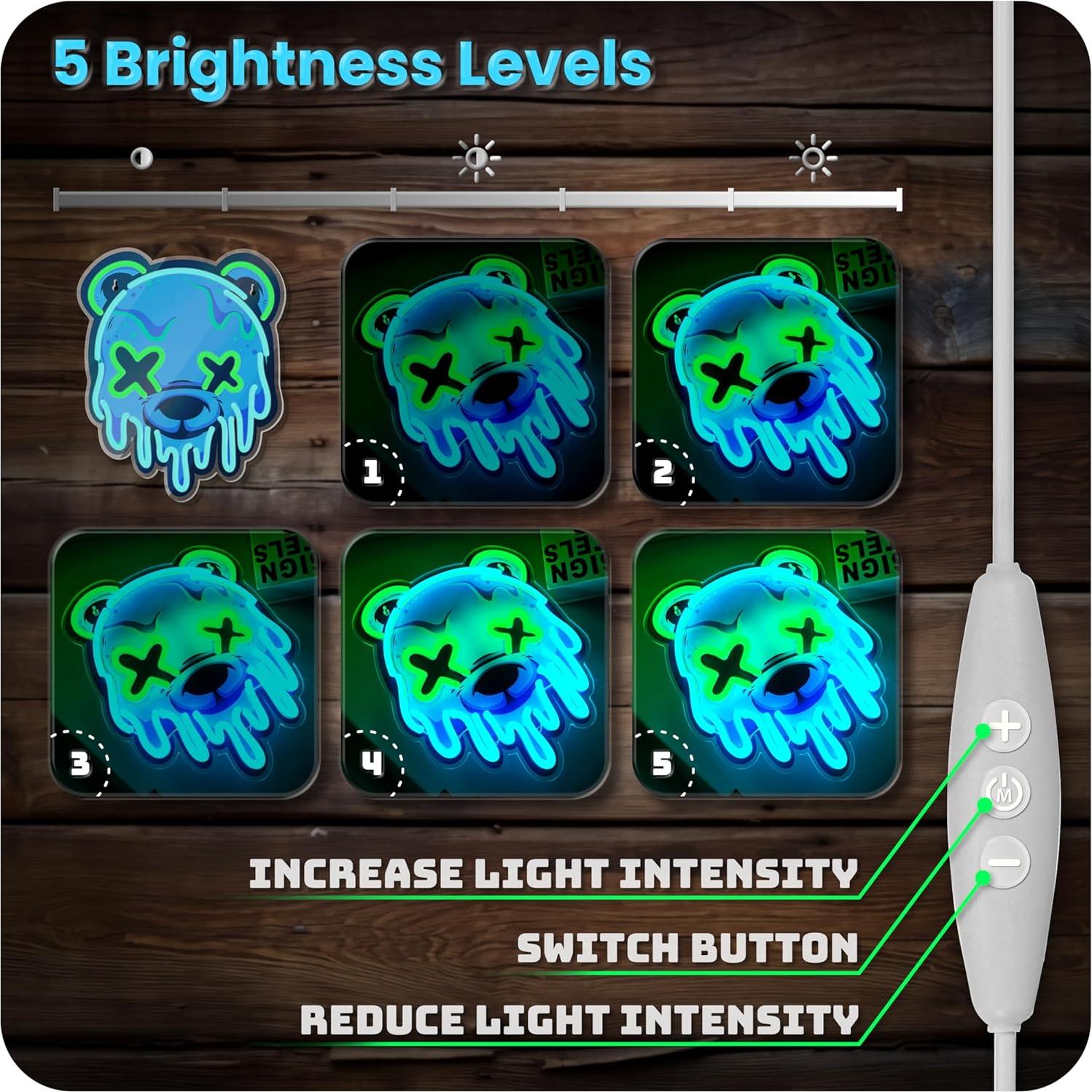 Luz de Neón Oso de Hielo LED BTX-LF - Decoración Pared USB