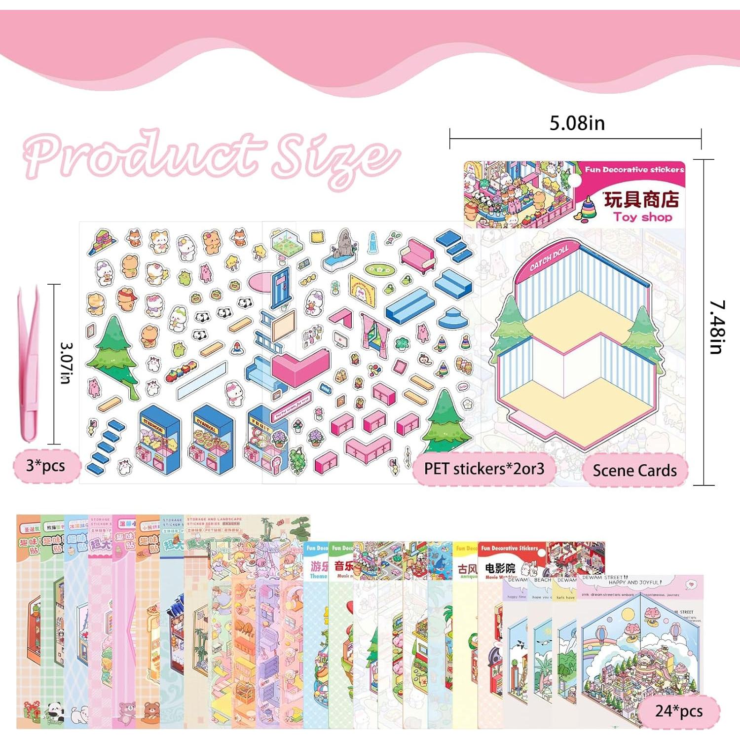 24 Pegatinas 3D GUBEARE para Crear Escenas de Habitaciones