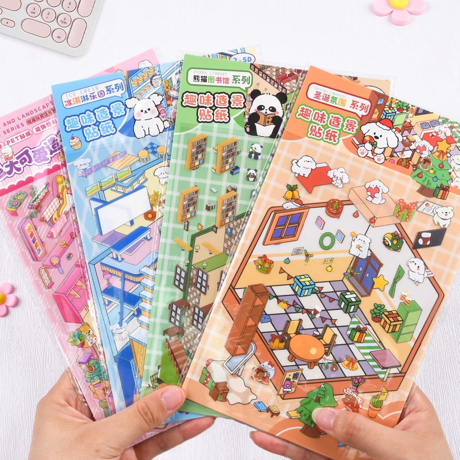 24 Pegatinas 3D GUBEARE para Crear Escenas de Habitaciones