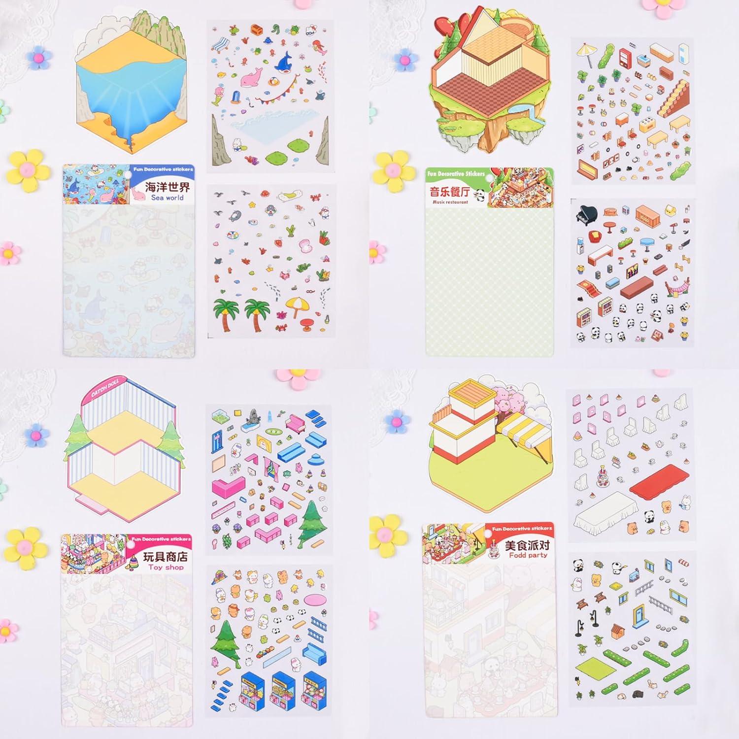 24 Pegatinas 3D GUBEARE para Crear Escenas de Habitaciones