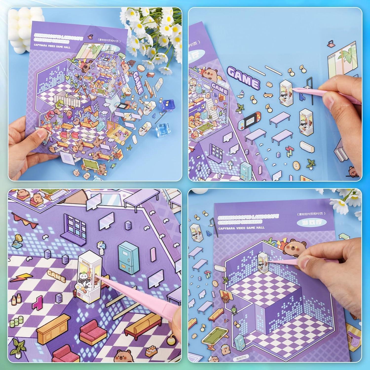 Libro de Pegatinas 3D GUBEARE - 20 Conjuntos Creativos