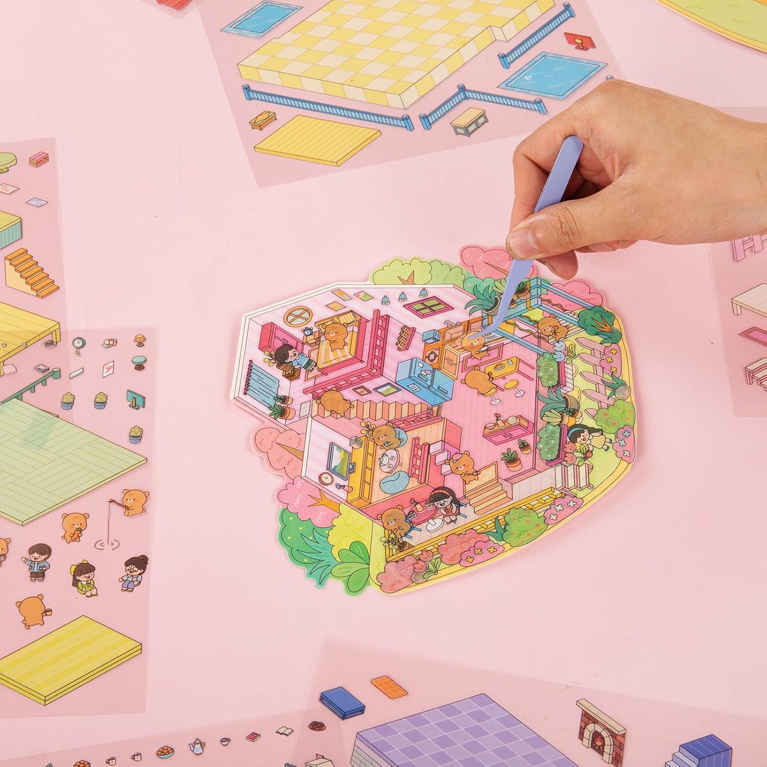 Pegatinas 3D DIY VAIOZXE - Set de 4 Escenas de Animales