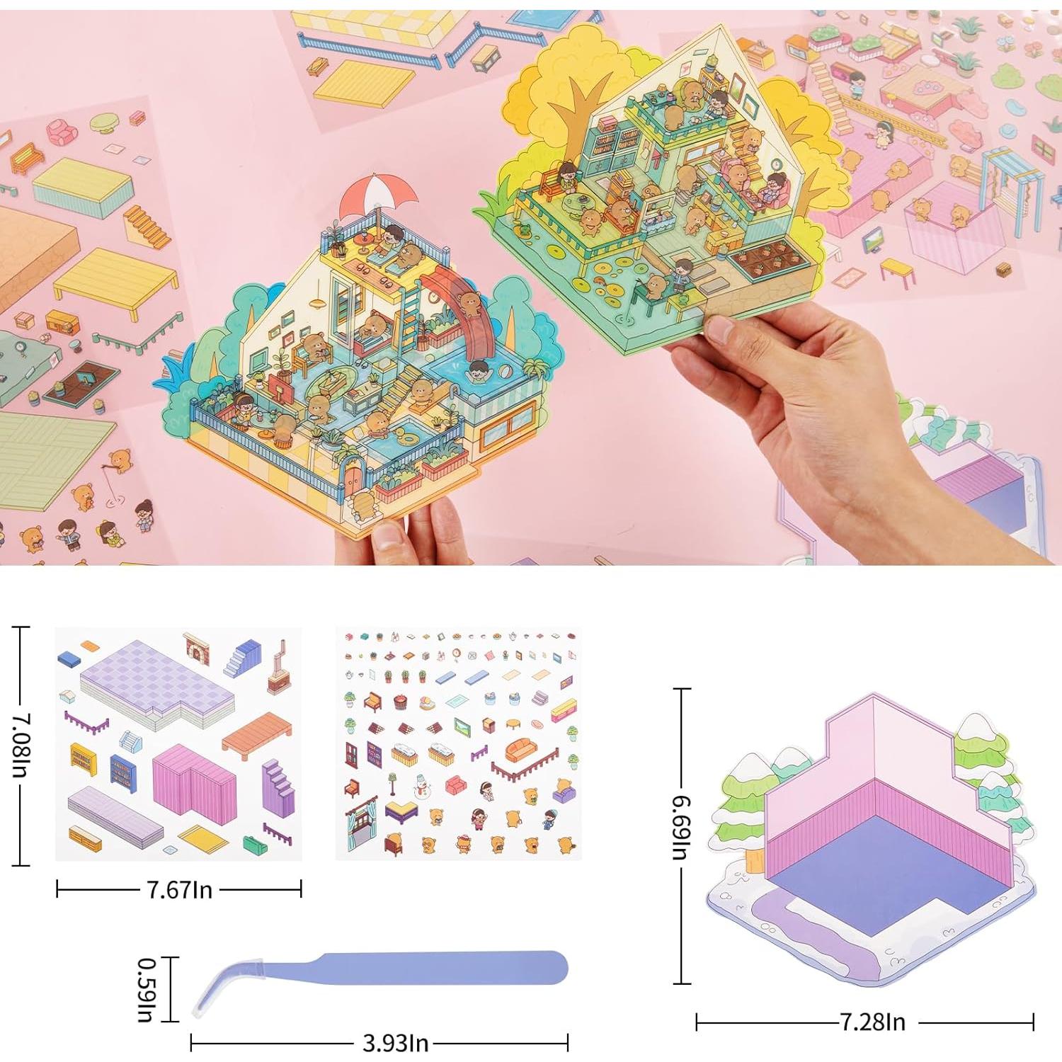 Pegatinas 3D DIY VAIOZXE - Set de 4 Escenas de Animales