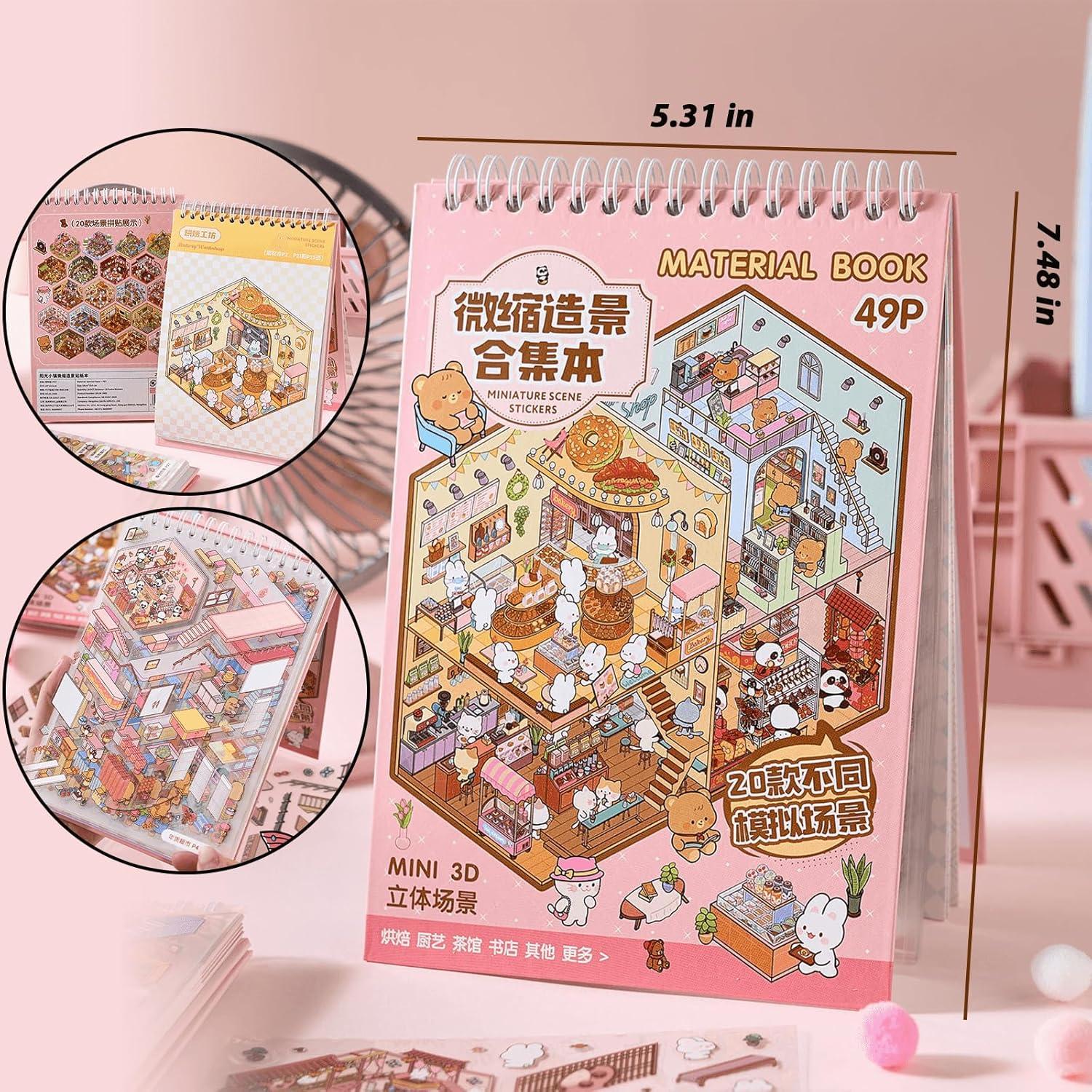 Libro de Pegatinas 3D DIY TIYIMIYUXU Rosa 20 Escenas