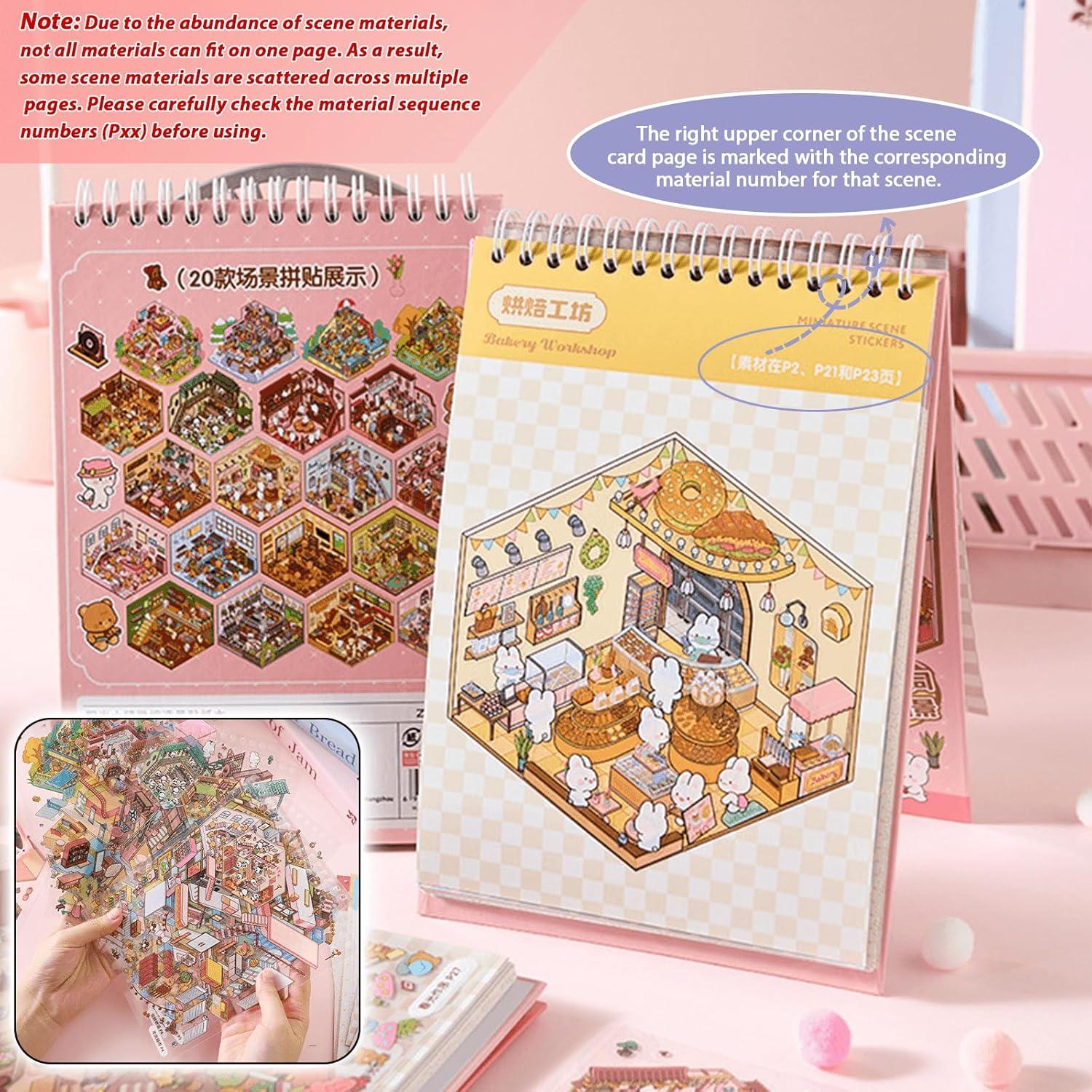 Libro de Pegatinas 3D DIY TIYIMIYUXU Rosa 20 Escenas