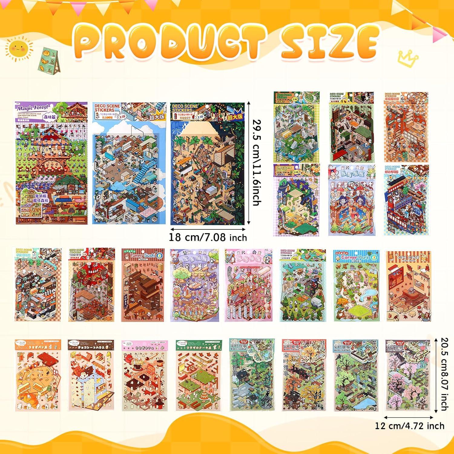 Pegatinas 3D DIY Honoson - 26 Hojas Multicolor para Manualidades