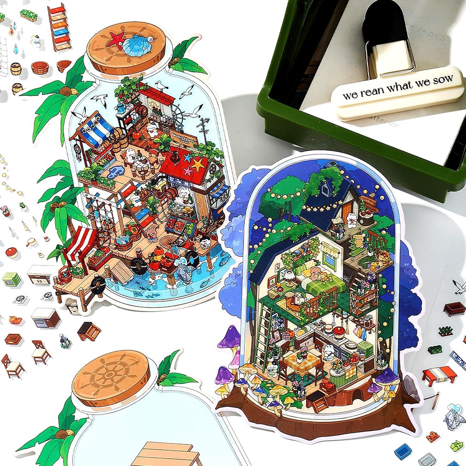 Pegatinas 3D DIY Honoson - 26 Hojas Multicolor para Manualidades