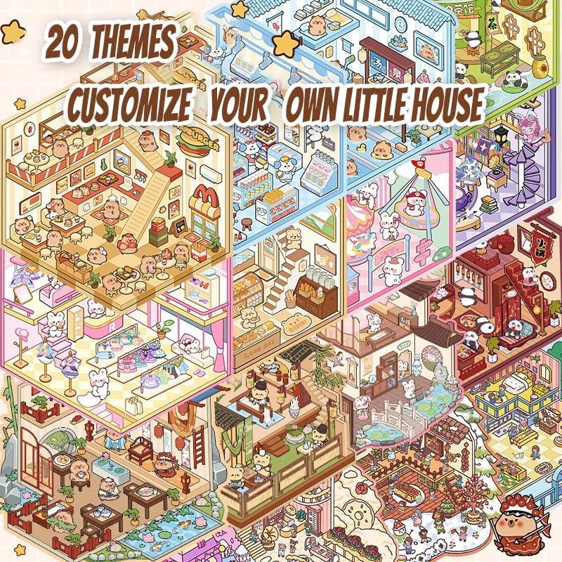 Libro de Stickers 3D WALXINK Azul - 20 Escenas Kawaii