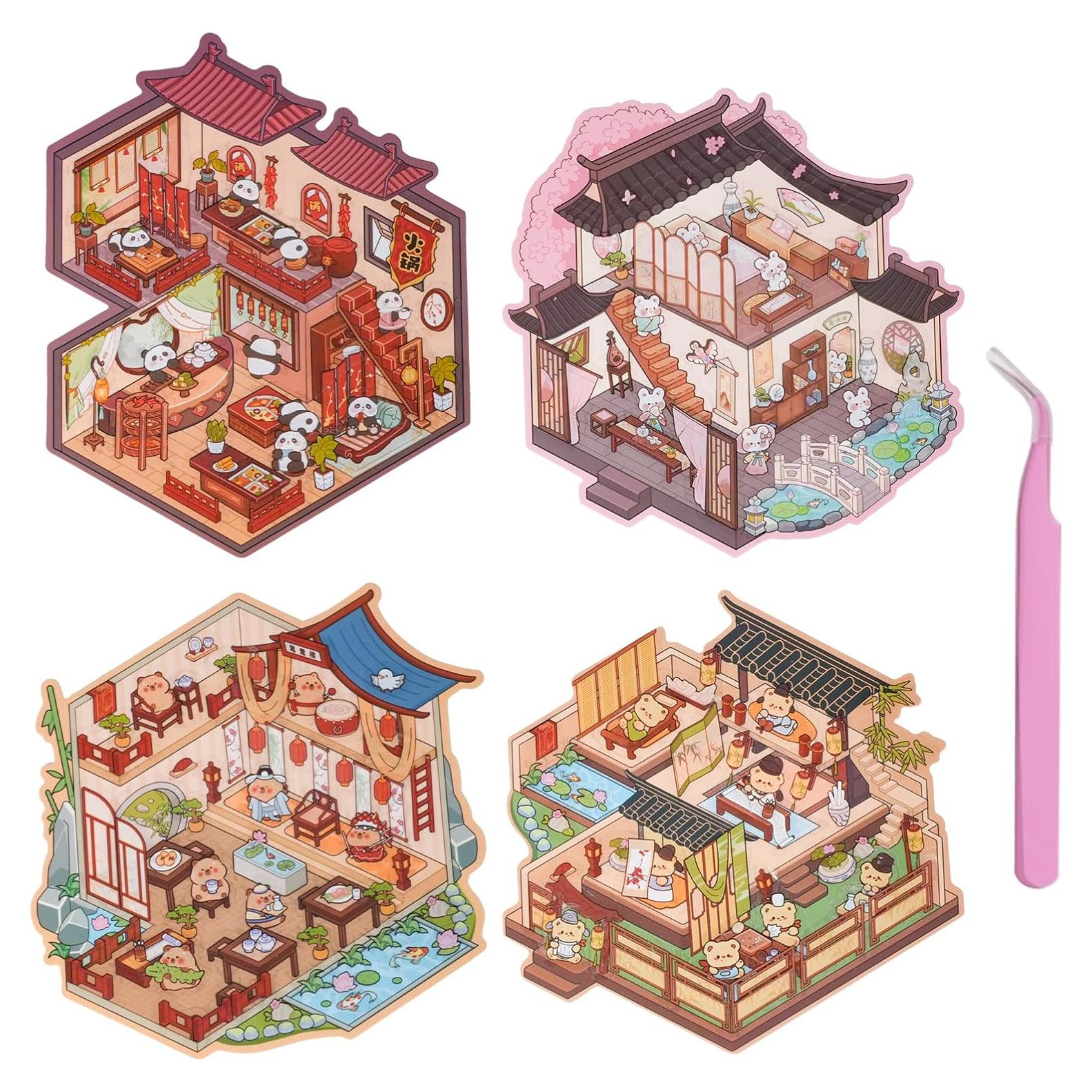 Pegatinas 3D DIY Zuplo para Adultos y Niños - 4 Escenas Temáticas