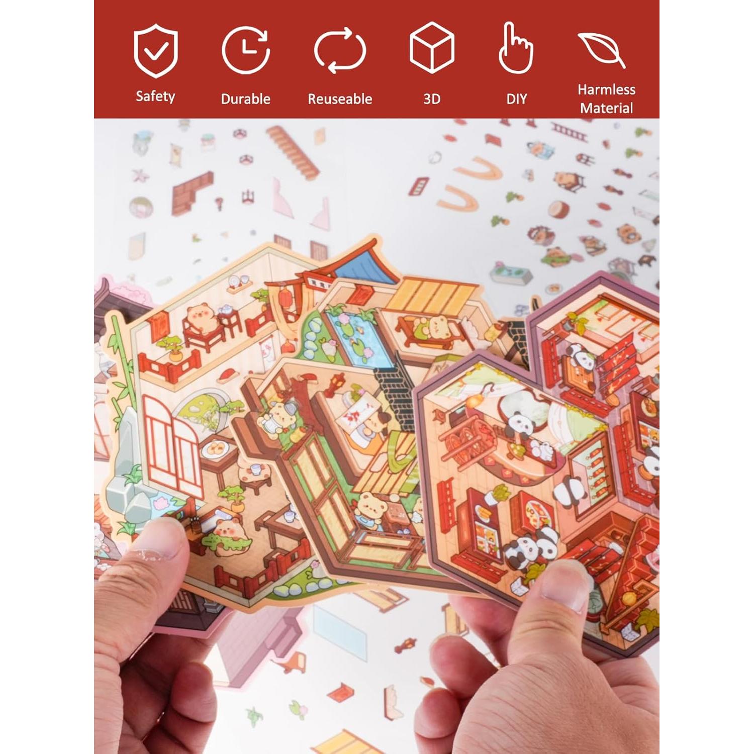 Pegatinas 3D DIY Zuplo para Adultos y Niños - 4 Escenas Temáticas