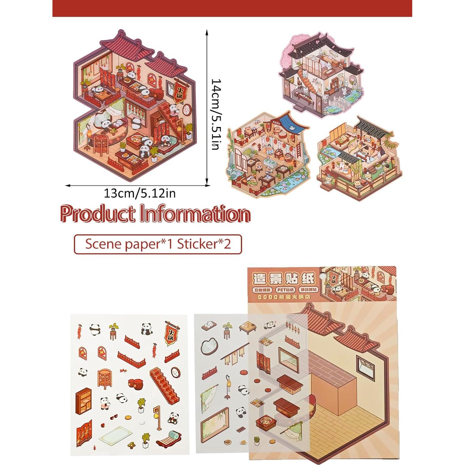 Pegatinas 3D DIY Zuplo para Adultos y Niños - 4 Escenas Temáticas