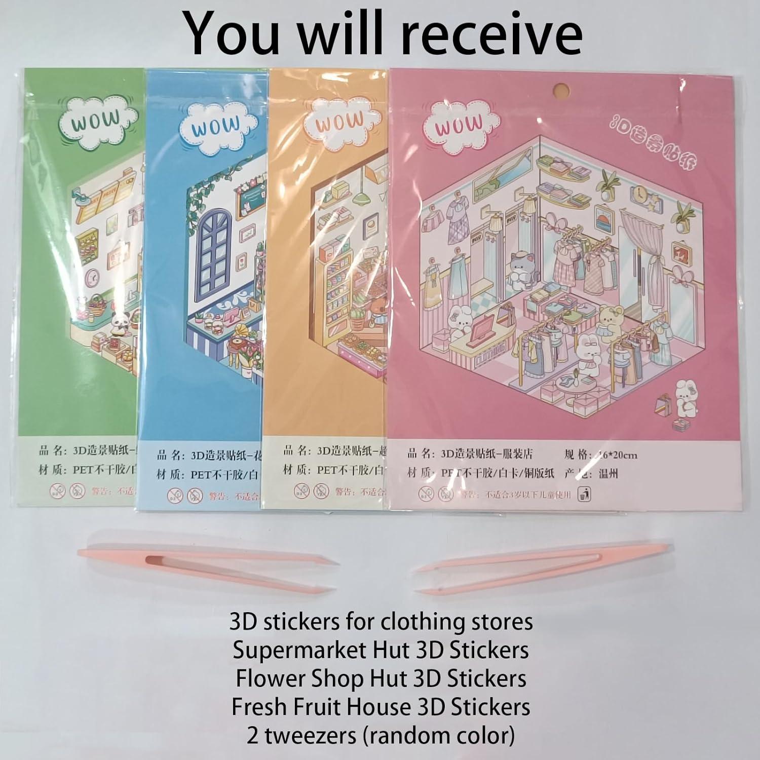 Pegatinas 3D DIY Zhzcncg - Taller de Osos, Restaurante, Barbería