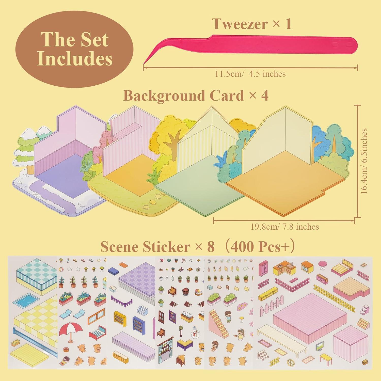 Kit de Stickers 3D DIY 4 Estaciones nianpin - Creatividad y Relajación