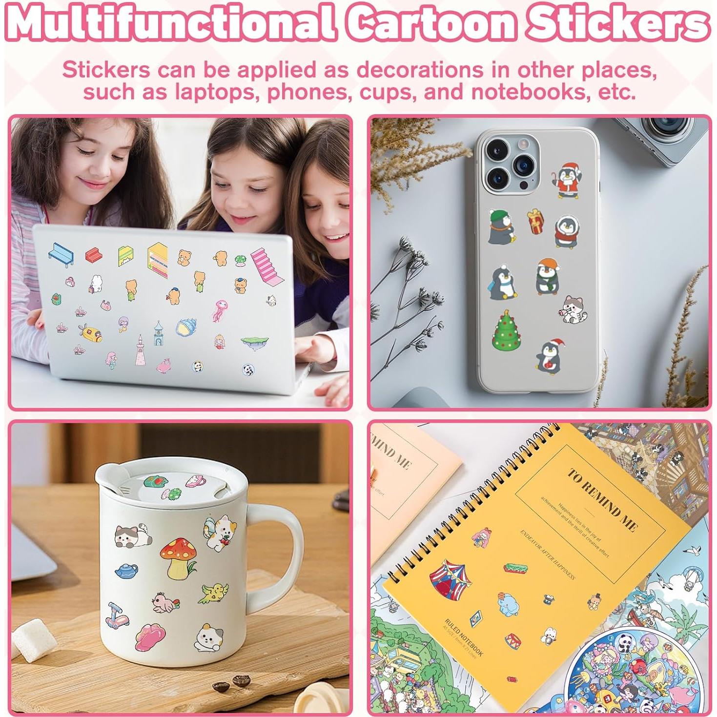 Set de 20 Stickers 3D Reutilizables Meafeng - Escenas Kawaii